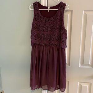 Purple Lace Detail Dress